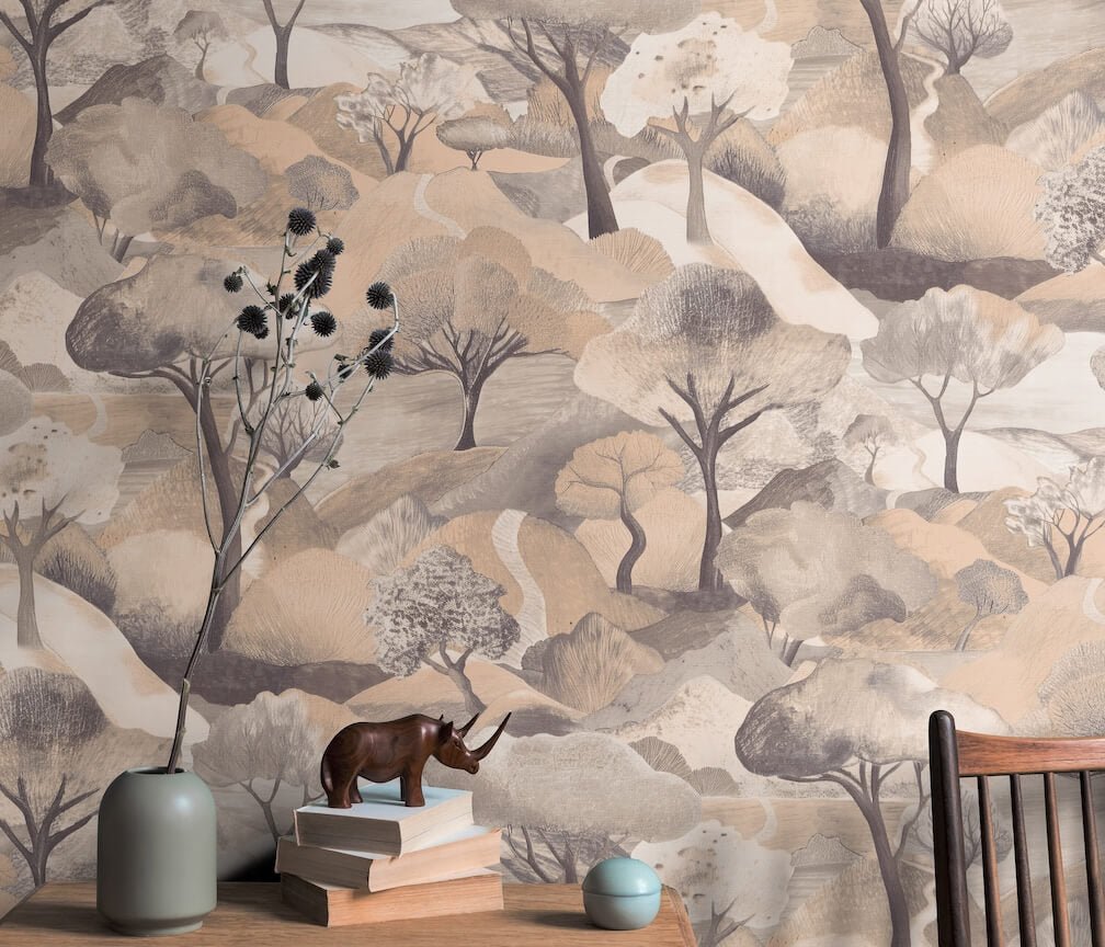 Erismann Tree Landscape Beige Vinyl Wallpaper - 10433 - 32