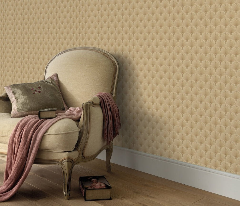 Erismann Versailles Arch Fan Art Deco Gold Wallpaper - 10346 - 30