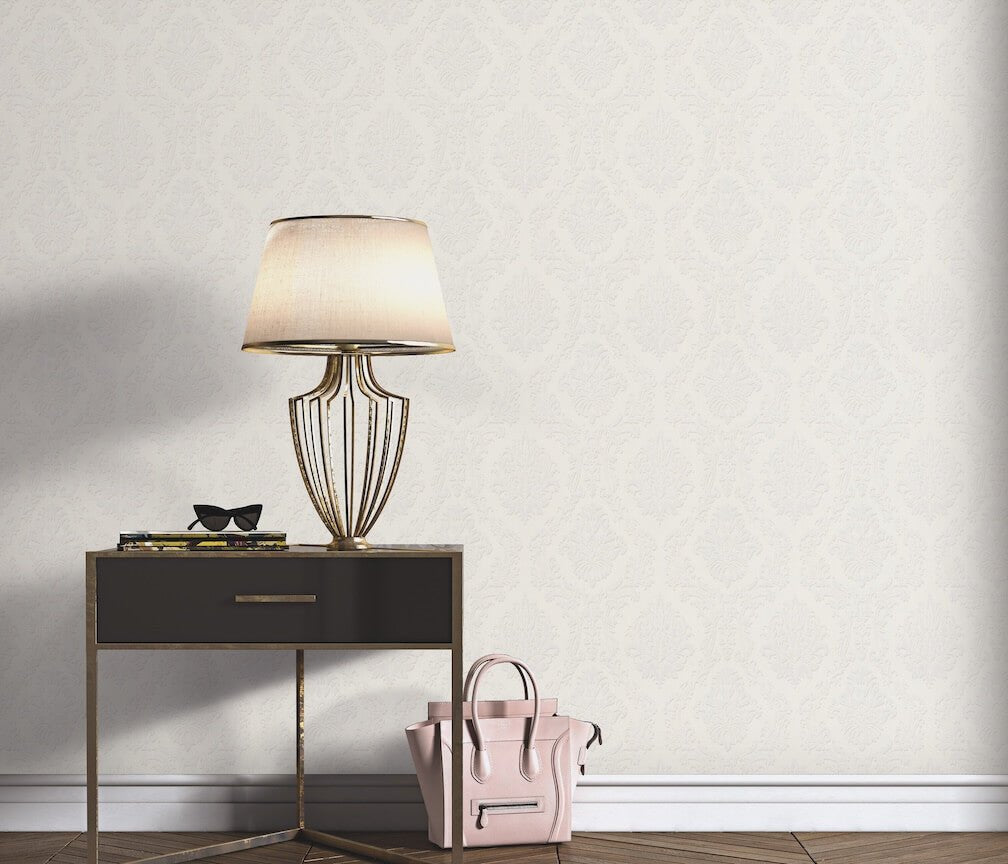 Erismann Versailles Carre Damask Light Cream Wallpaper - 10288-14