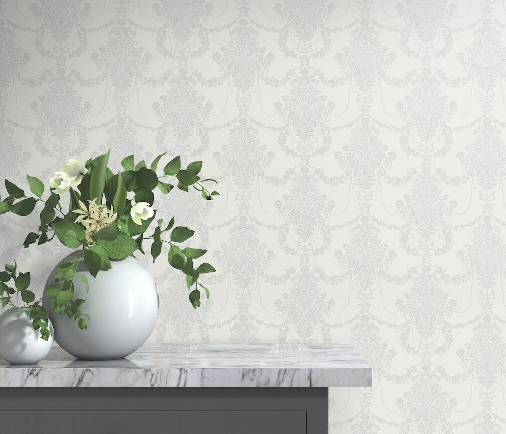 Erismann Versailles Felicite Light Grey Wallpaper - 10287-31
