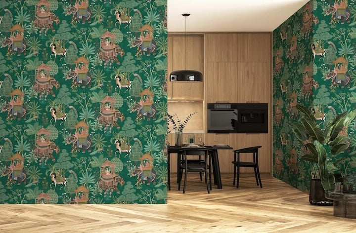  - Esselle Emperor's Garden Emerald Multicoloured Wallpaper - 100012EH - Decor Warehouse