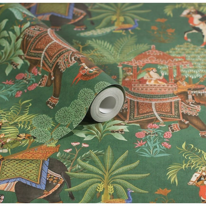  - Esselle Emperor's Garden Emerald Multicoloured Wallpaper - 100012EH - Decor Warehouse