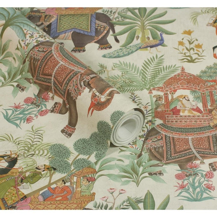  - Esselle Emperor's Garden Stone Multicoloured Wallpaper - 100013EH - Decor Warehouse
