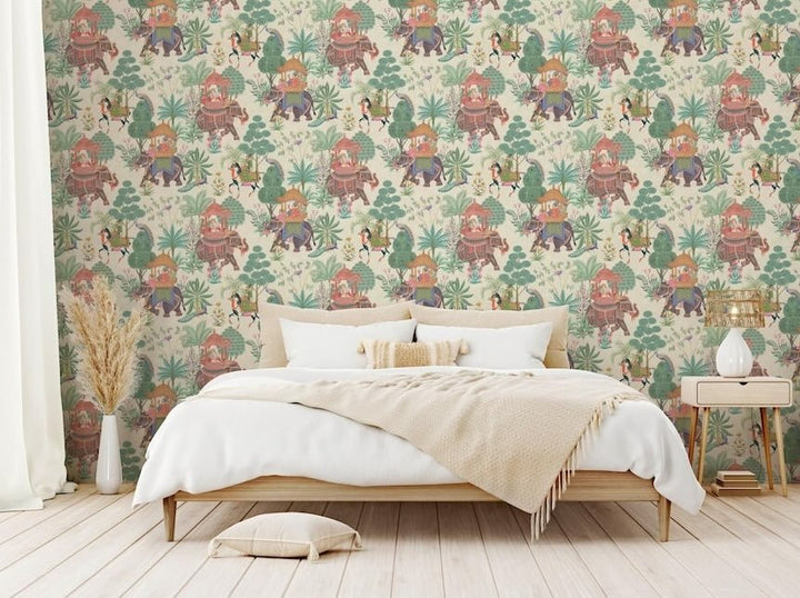 Esselle Wallpaper elephant and jungle wallpaper style
