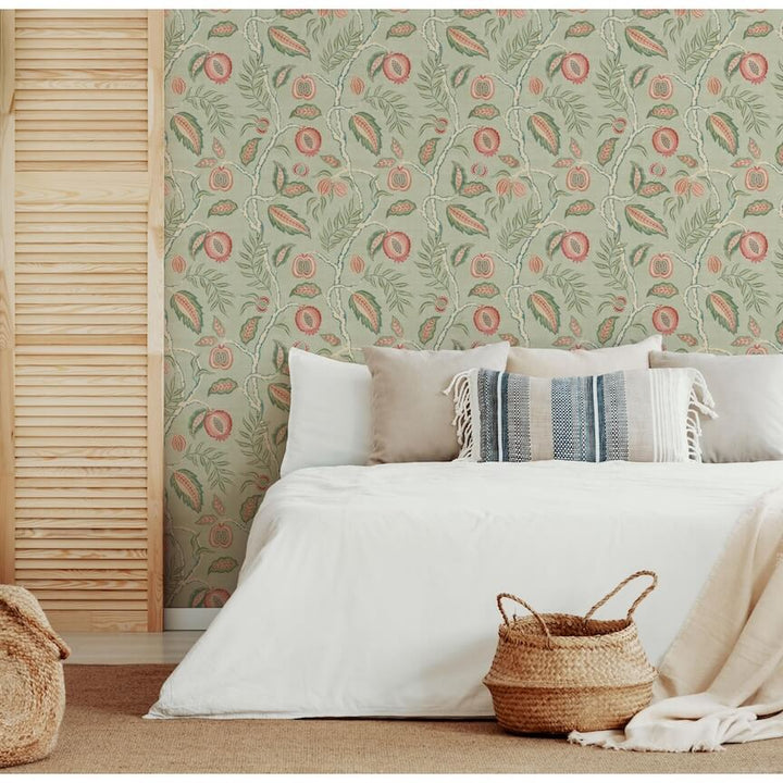  - Esselle Fruits of Paradise Soft Green Wallpaper - 100024EH - Decor Warehouse