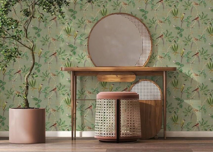  - Esselle Hill Top Garden Sage Green Wallpaper - 100029EH - Decor Warehouse