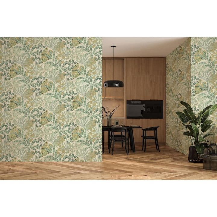  - Esselle Kirra Leaf Citrus/Green Wallpaper - 100031EH - Decor Warehouse