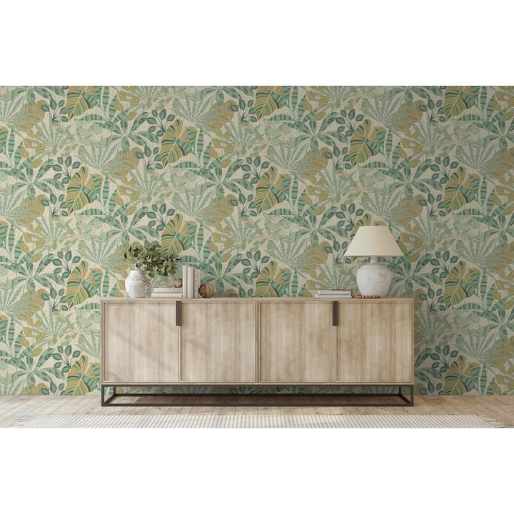  - Esselle Kirra Leaf Citrus/Green Wallpaper - 100031EH - Decor Warehouse