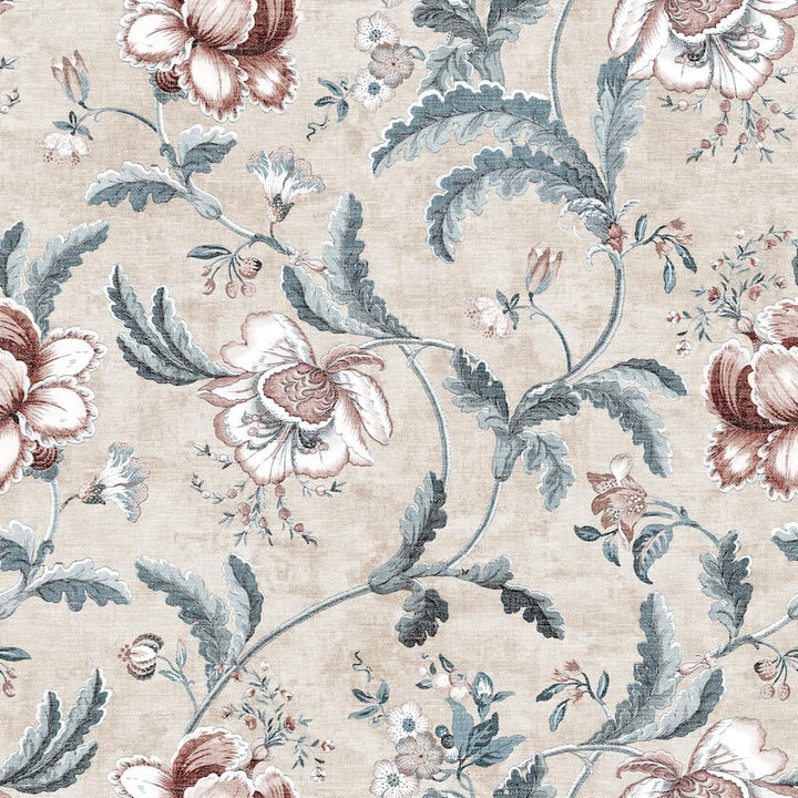  - Esselle Tapestry Floral Vermilion Blue Wallpaper - 100042EH - Decor Warehouse
