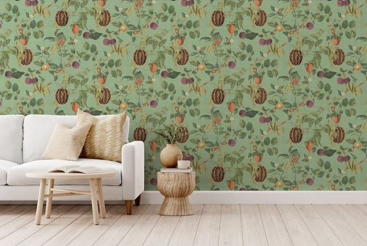  - Esselle Tropic House Sage Wallpaper - 100045EH - Decor Warehouse