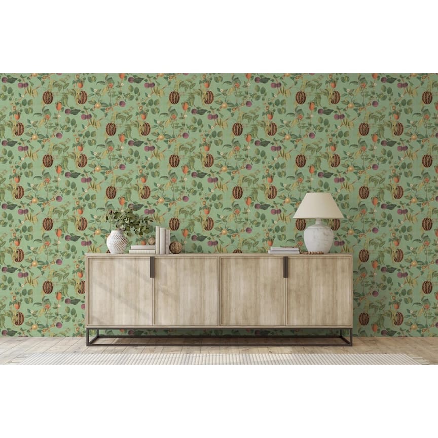  - Esselle Tropic House Sage Wallpaper - 100045EH - Decor Warehouse