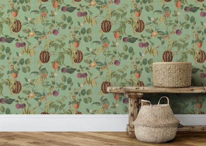  - Esselle Tropic House Sage Wallpaper - 100045EH - Decor Warehouse