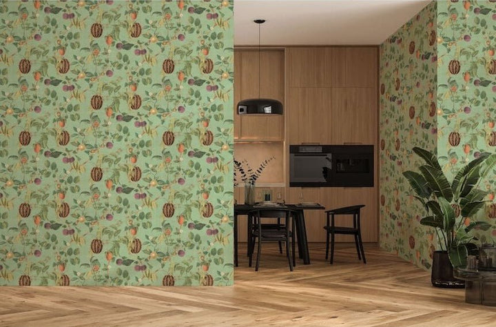  - Esselle Tropic House Sage Wallpaper - 100045EH - Decor Warehouse
