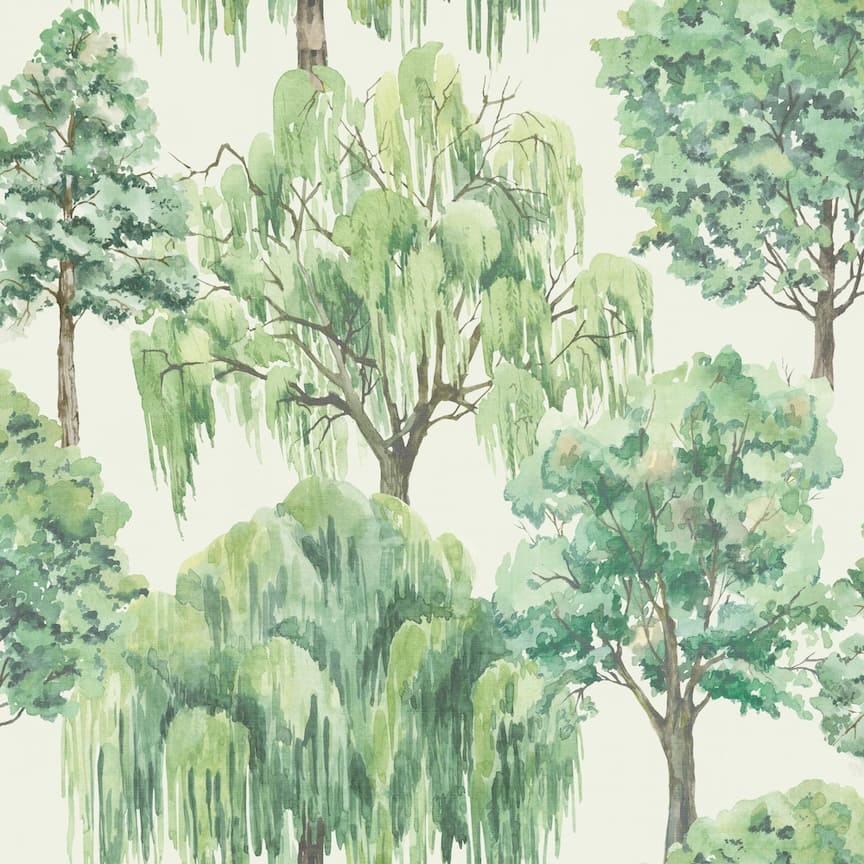  - Esselle Whispering Willow Ivory / Green Wallpaper - 100048EH - Decor Warehouse