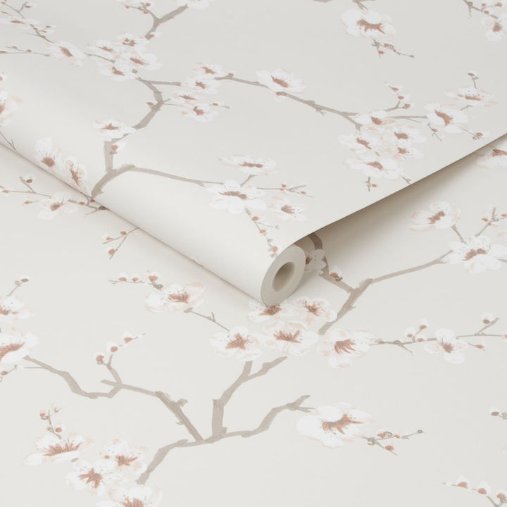 Fresco Apple Blossom Burnt Orange Wallpaper -