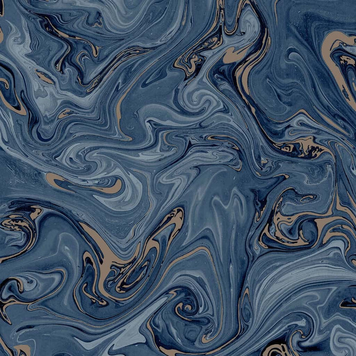 Marble Effect Bathroom Wallpaper collection button - Fresco - Fresco Liquid Marble Navy/Gold Wallpaper - Decor Warehouse