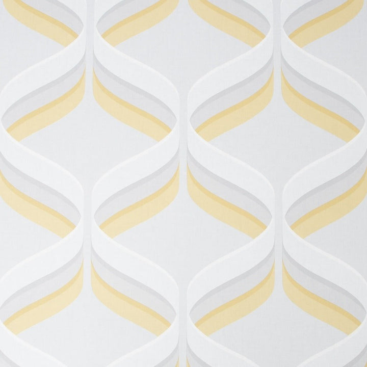 107978 - Fresco - Fresco Retro Ogee Ochre Wallpaper - Decor Warehouse