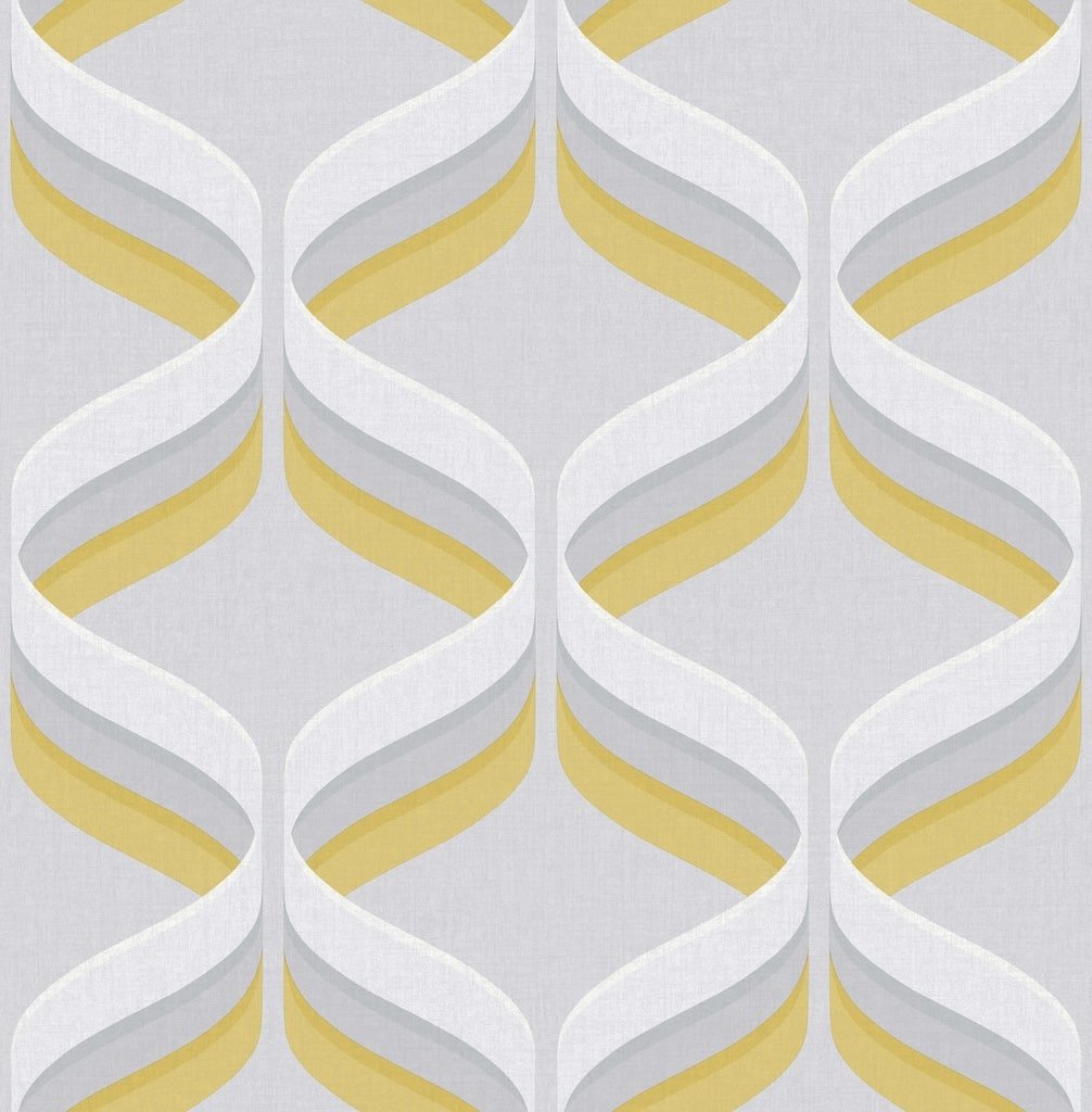 107978 - Fresco - Fresco Retro Ogee Ochre Wallpaper - Decor Warehouse