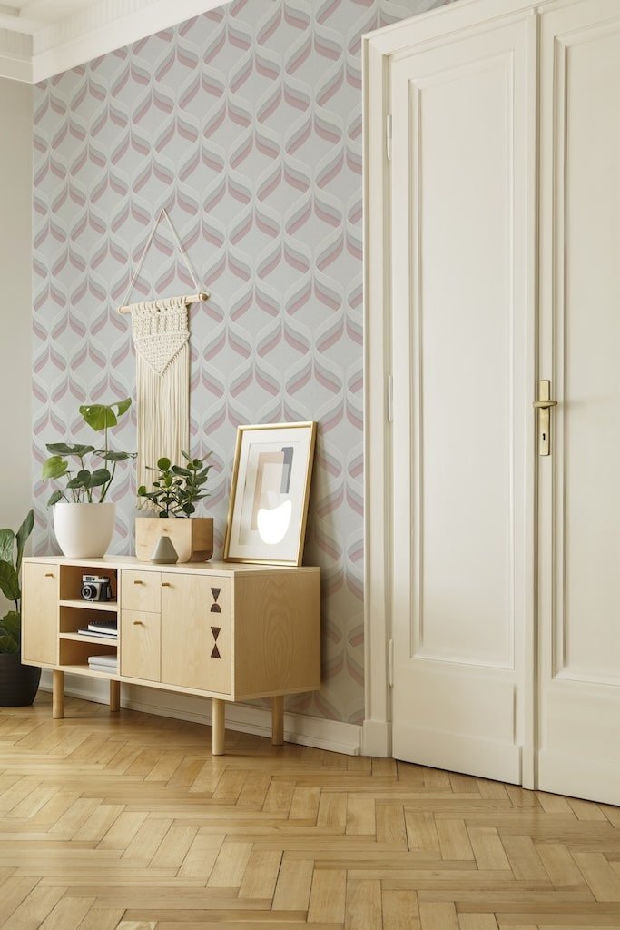 Fresco Retro Ogee Pink Wallpaper - 107976