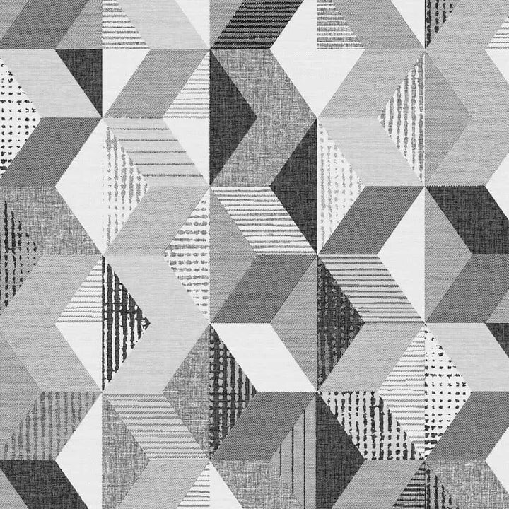 113483 - Fresco - Fresco Tribal Geo Mono Wallpaper - Decor Warehouse