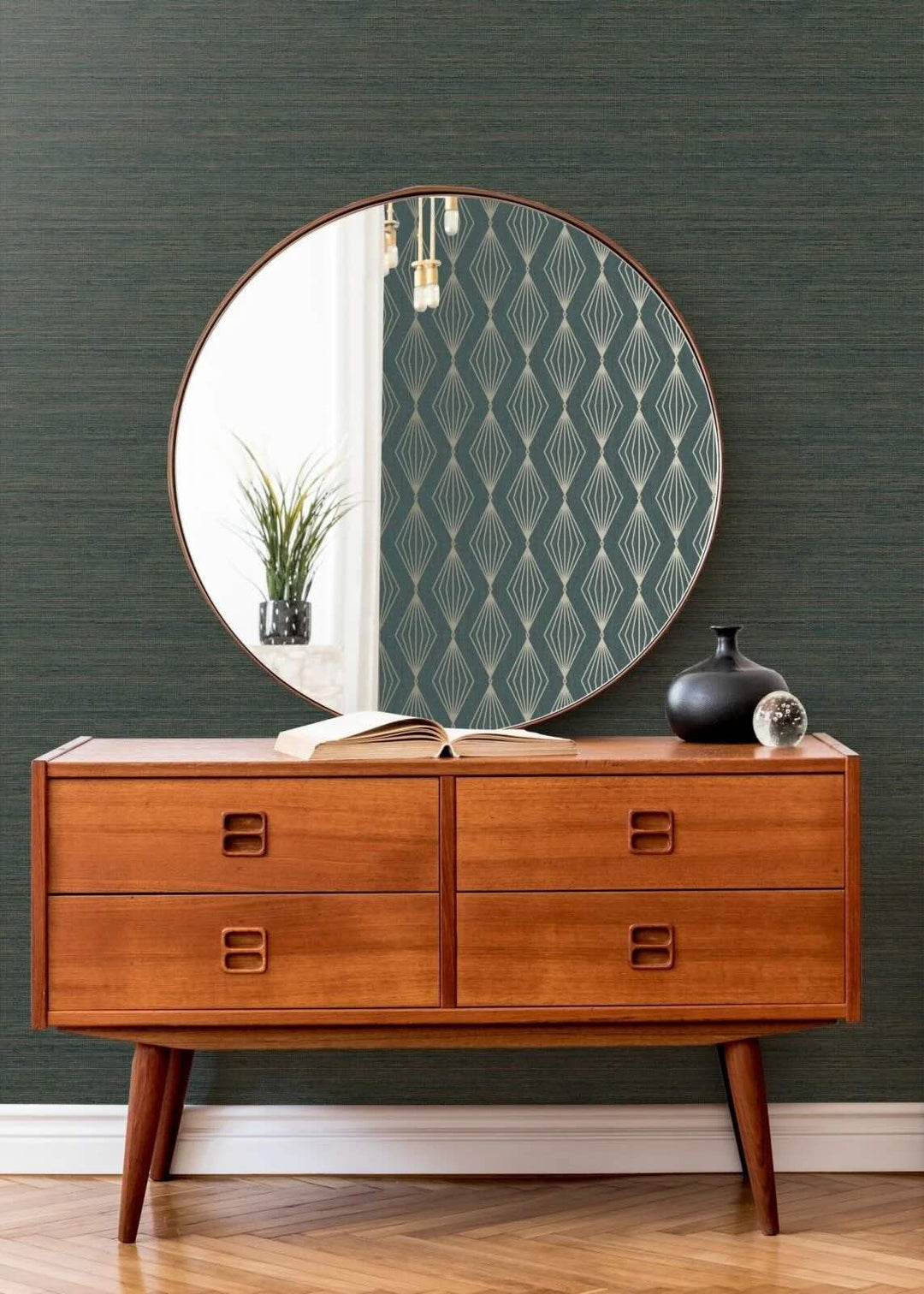 Gilded Texture Emerald Wallpaper