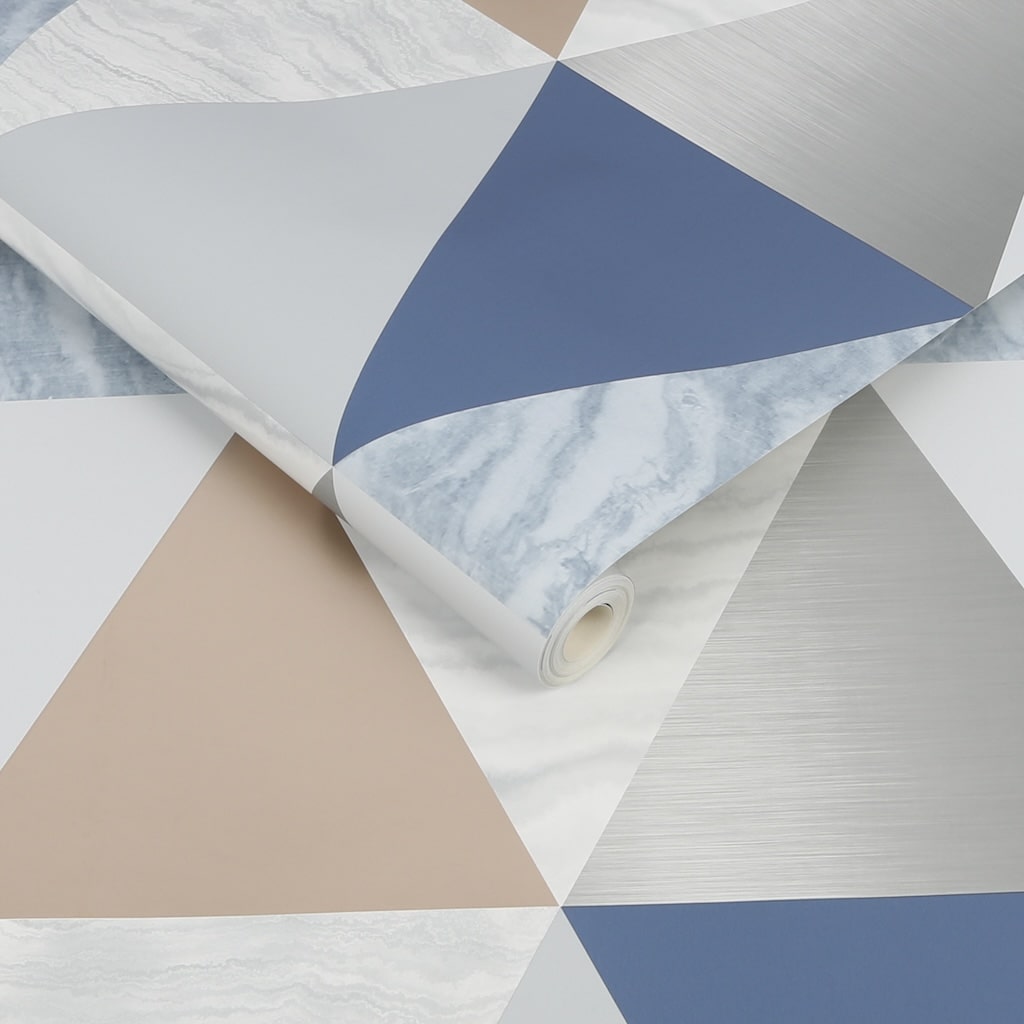 Harlequin Navy & Rose Gold Wallpaper - 111399
