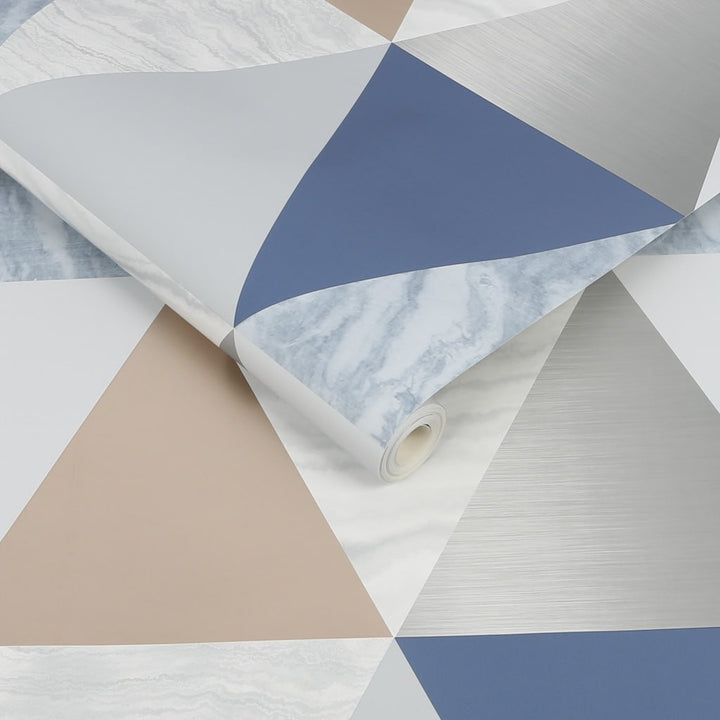 Harlequin Navy & Rose Gold Wallpaper - 111399