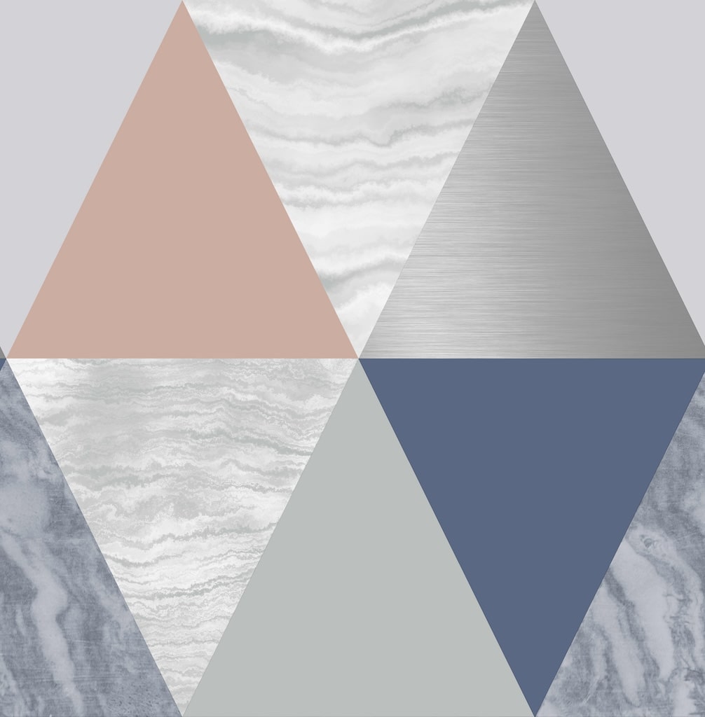 Harlequin Navy & Rose Gold Wallpaper - 111399