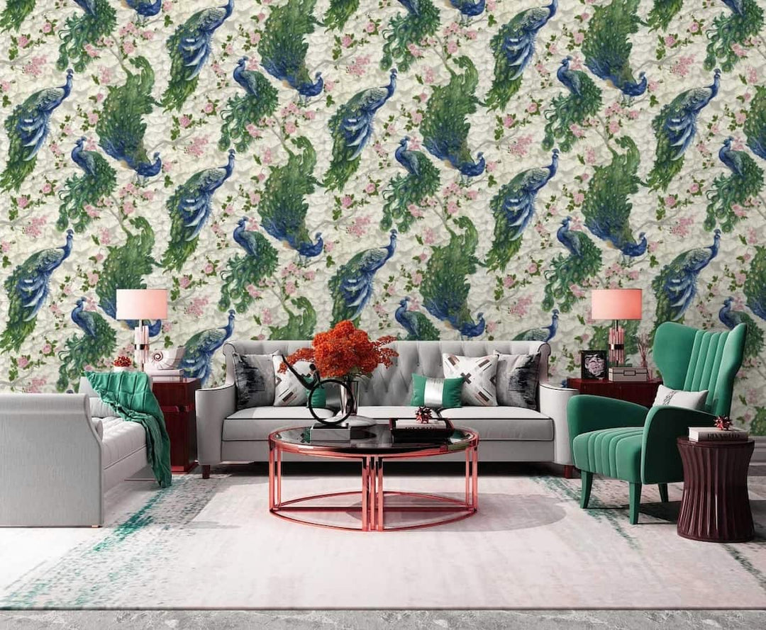  - Harold Peacock Wallpaper - LT7708 - Decor Warehouse