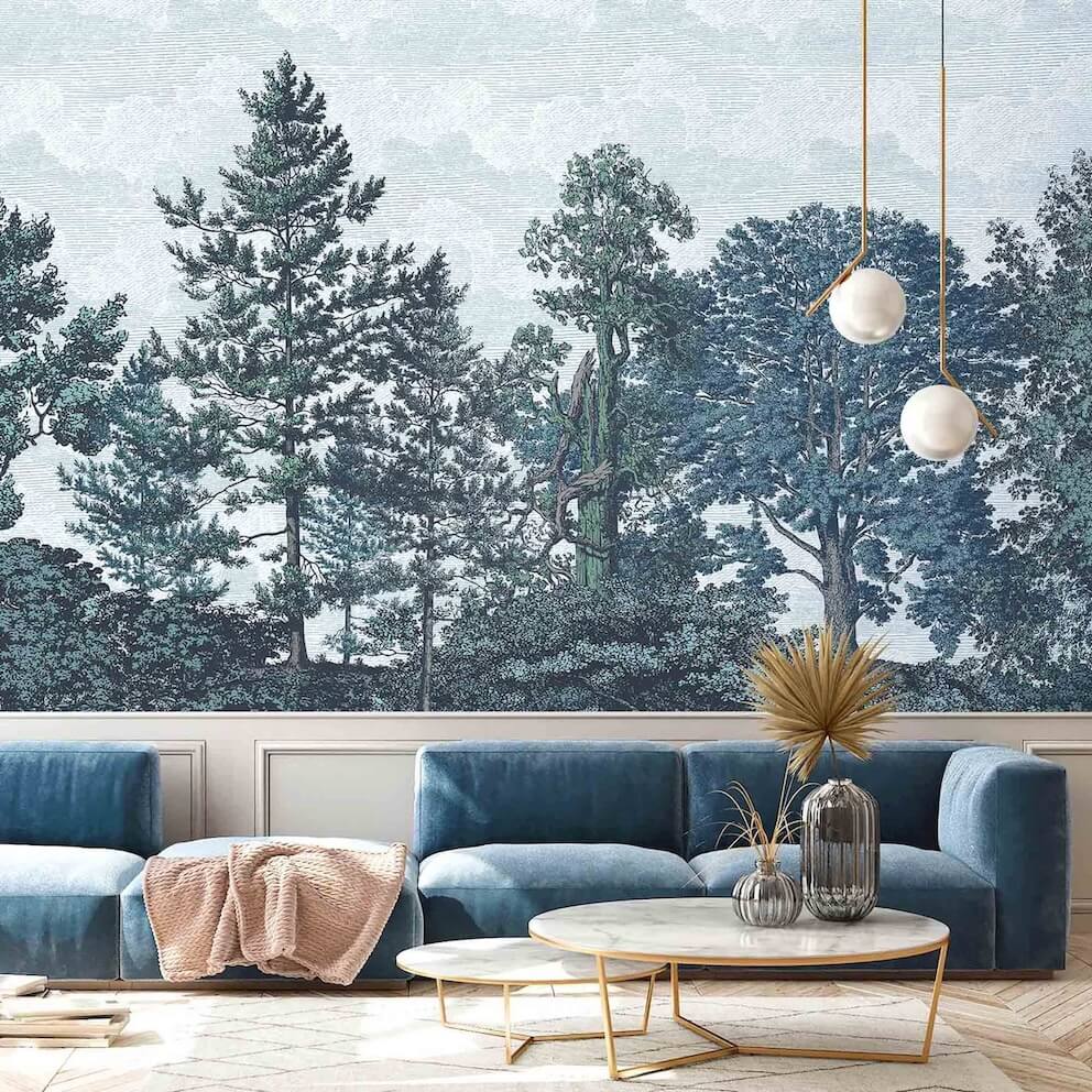  - Heaton Park Blue Mural - WM - 388 - 03 - Decor Warehouse