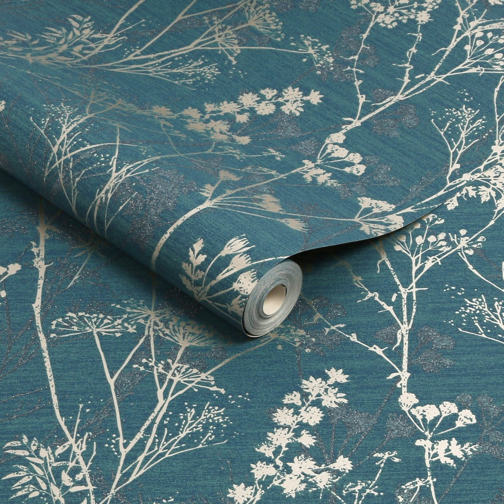  - Hedegrow Teal Wallpaper - 112571 - Decor Warehouse
