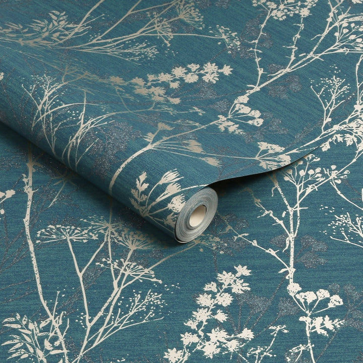  - Hedegrow Teal Wallpaper - 112571 - Decor Warehouse