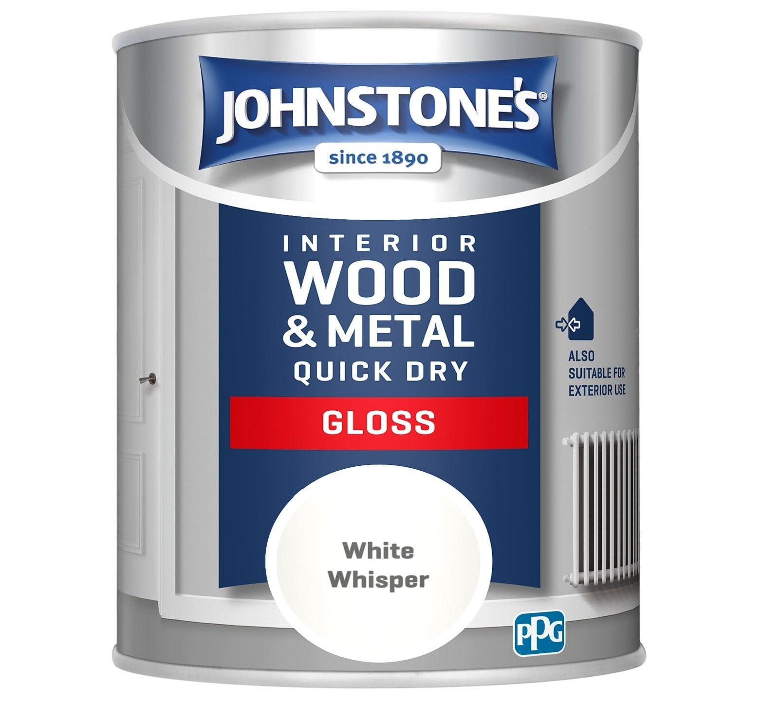 - Johnstone's - Johnstone's Interior Wood & Metal Quick Dry Gloss - White Whisper - 750ml - Decor Warehouse