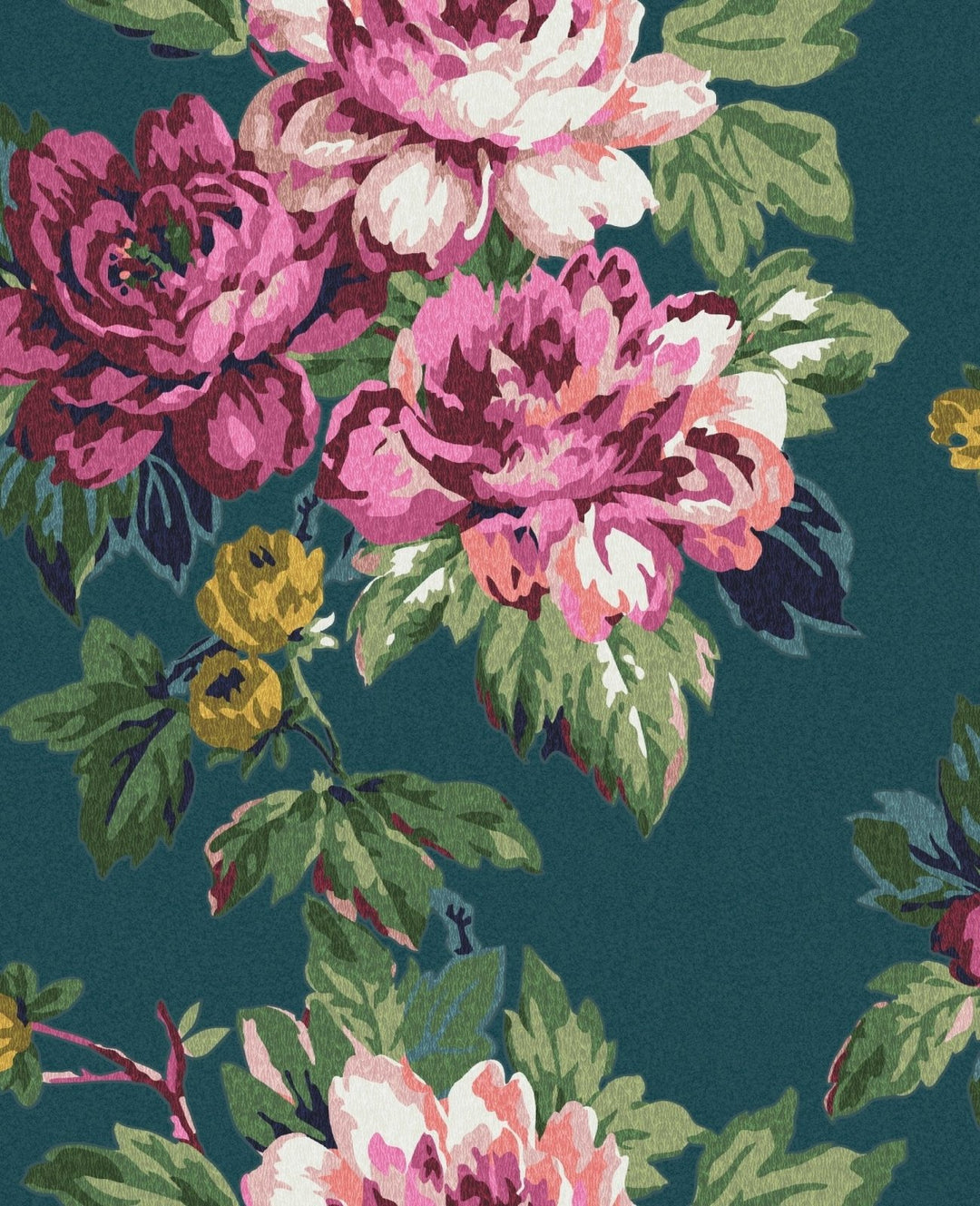 Joules Invite Floral Peacock Wallpaper