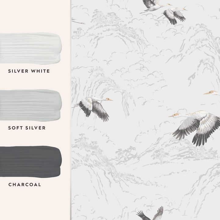 Laura Ashley Animalia Silver Wallpaper - 113394