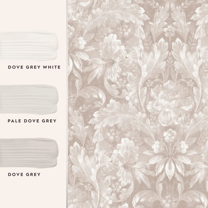 Laura Ashley Apolline Dove Grey Wallpaper - 119843