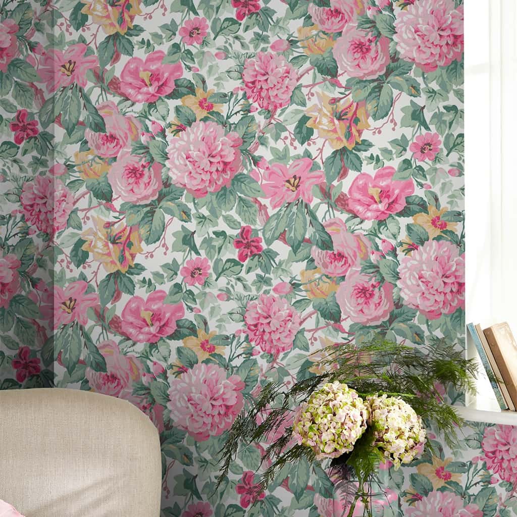 115263 - Laura Ashley - Laura Ashley Aveline Rose Wallpaper - Decor Warehouse