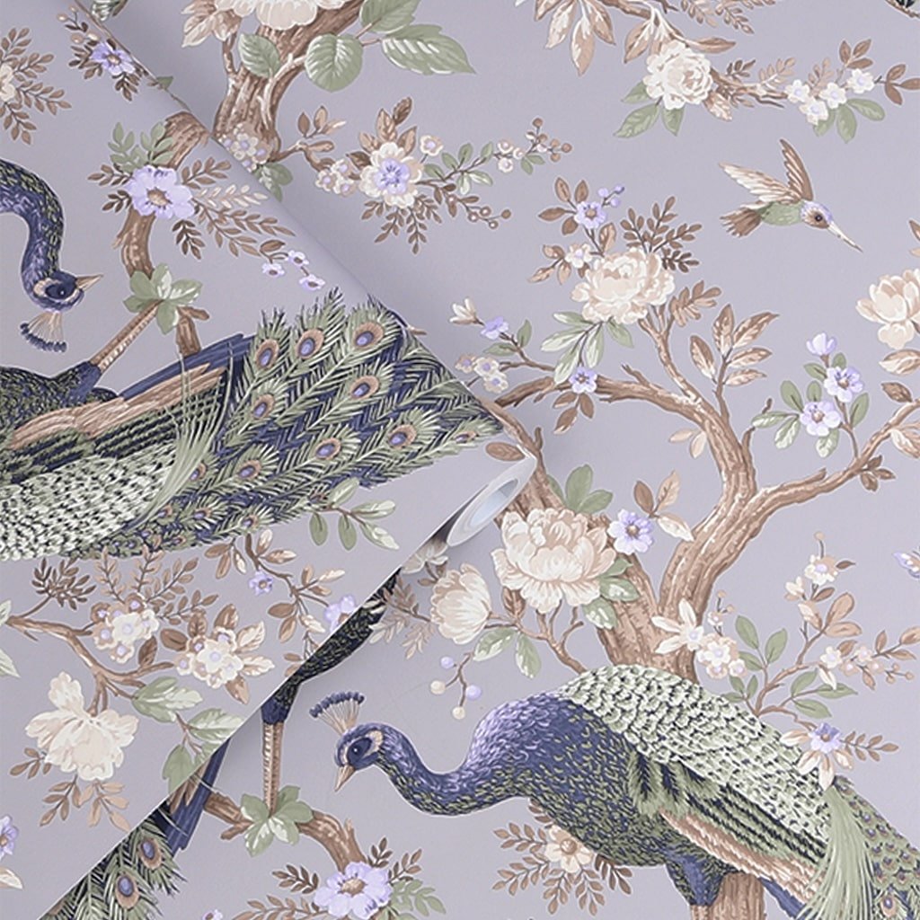 - Laura Ashley Belvedere Pale Iris Wallpaper - 115253 - Decor Warehouse