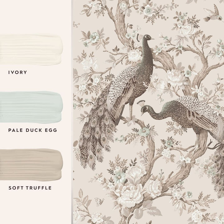 Laura Ashley Belvedere Truffle Wallpaper - 113399