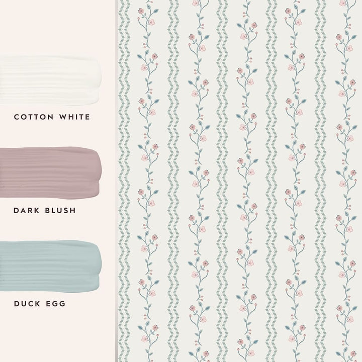 Laura Ashley Blencow Stripe Duck Egg Wallpaper - 122748