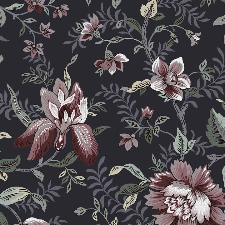 121090 - Laura Ashley - Laura Ashley Edita‚Äôs Garden Charcoal Grey Wallpaper - Decor Warehouse
