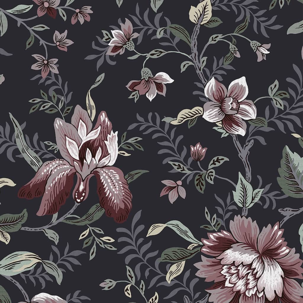 121090 - Laura Ashley - Laura Ashley Edita‚Äôs Garden Charcoal Grey Wallpaper - Decor Warehouse