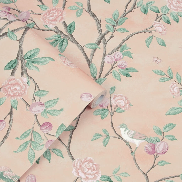 - Laura Ashley Eglantine Blush Wallpaper - 113372 - Decor Warehouse