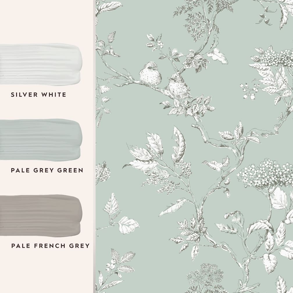 Laura Ashley Elderwood Duck Egg Wallpaper - 113345