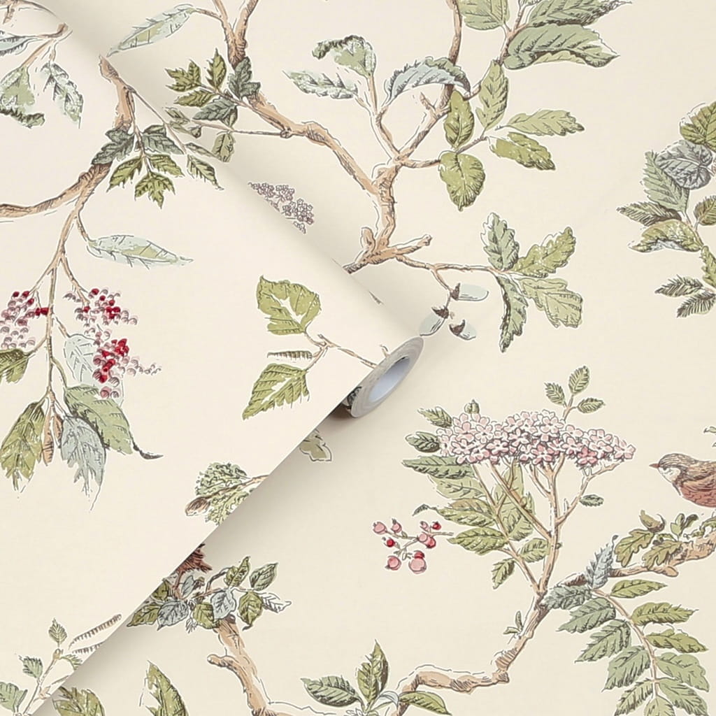 - Laura Ashley Elderwood Natural Wallpaper - 113346 - Decor Warehouse