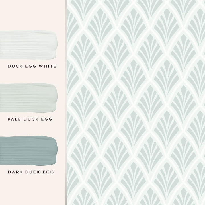 Laura Ashley Florin Duck Egg Wallpaper - 113376