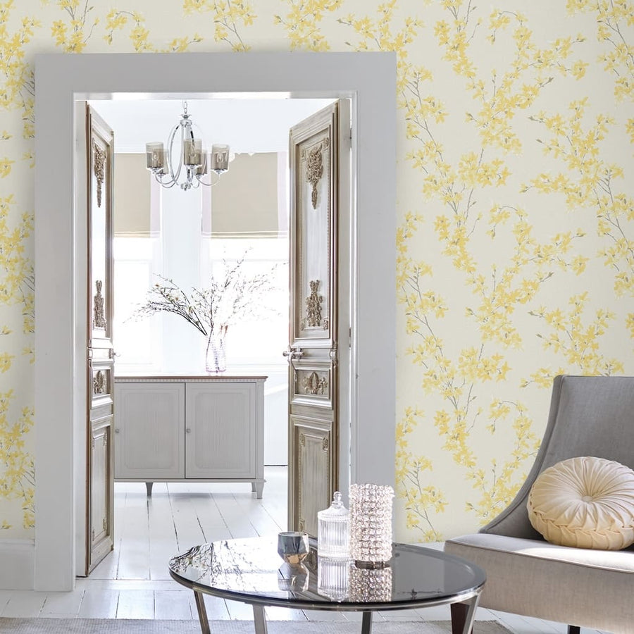  - Laura Ashley Forstyhia Sunshine Wallpaper - 113350 - Decor Warehouse