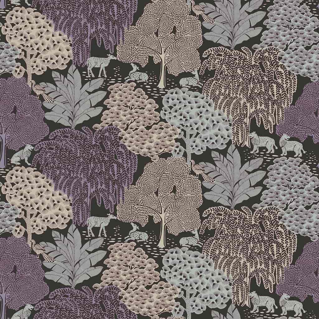 121087 - Laura Ashley - Laura Ashley Garwood Grove Violet Grey Wallpaper - Decor Warehouse