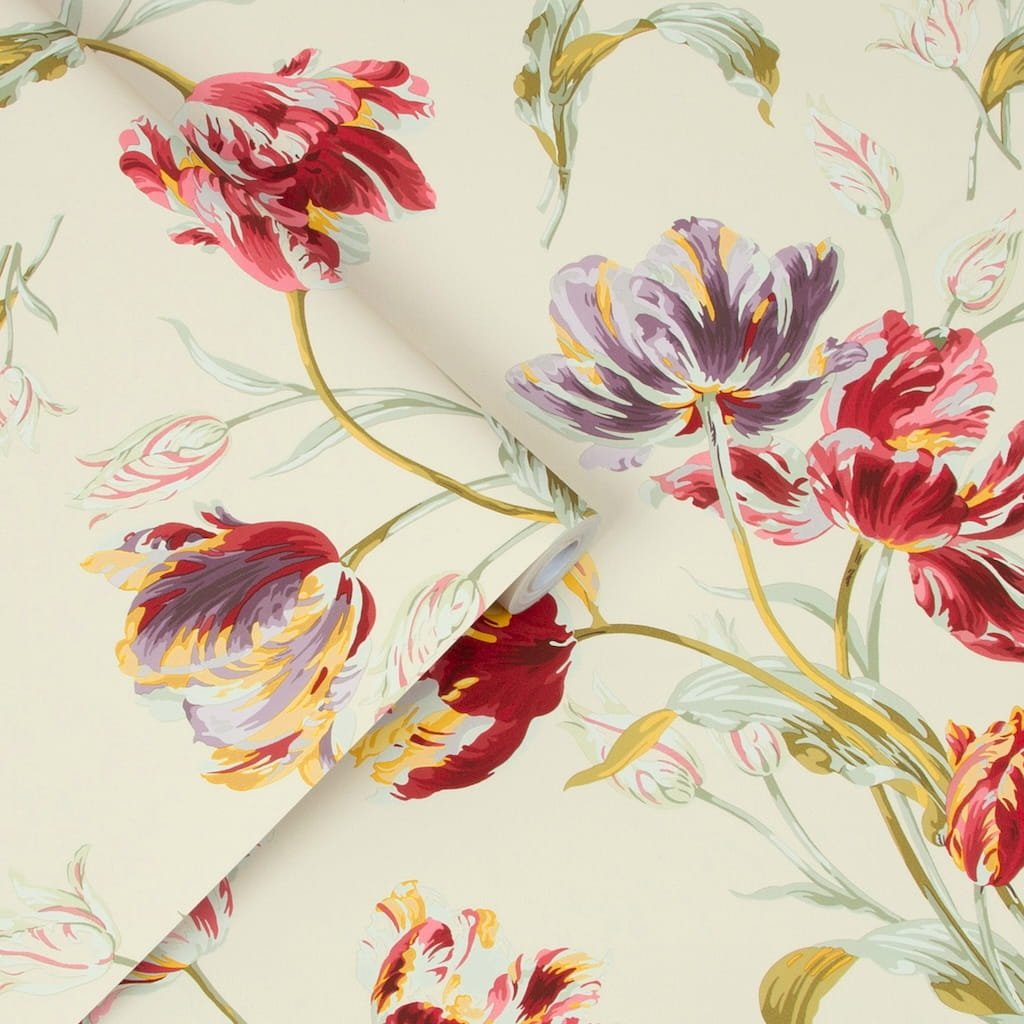 - Laura Ashley Gosford Cranberry Wallpaper - 113400 - Decor Warehouse