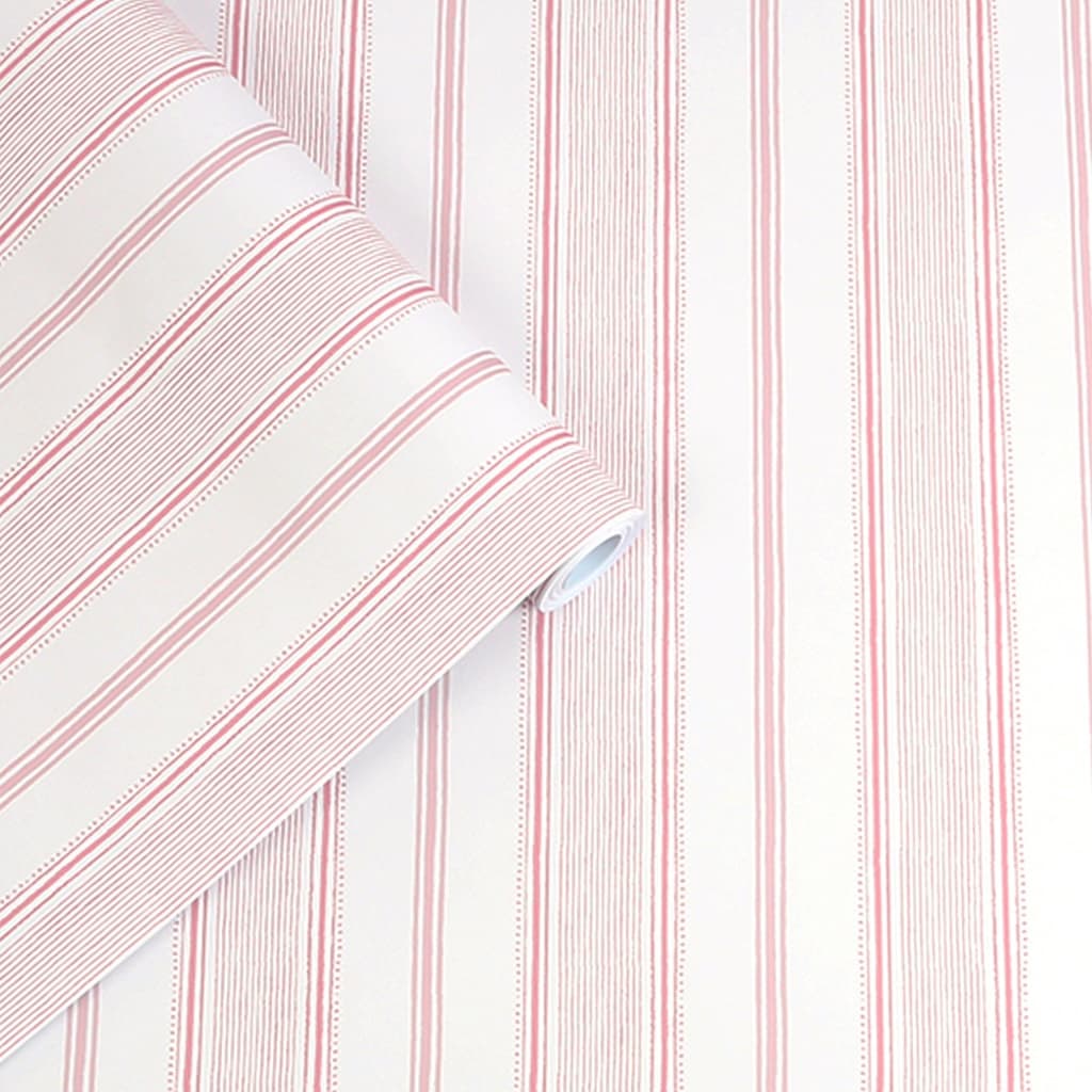 - Laura Ashley Heacham Stripe Blush Wallpaper - 115270 - Decor Warehouse